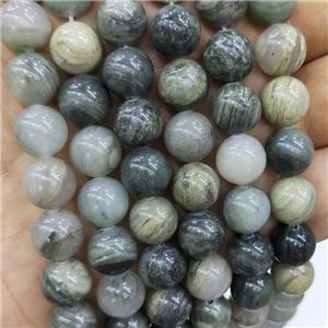Natural Green Rutilated Quartz Beads Smooth Round, approx 10mm dia
