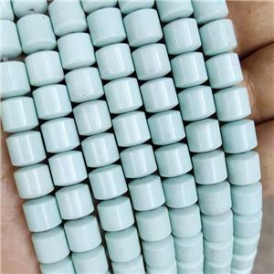 Teal Oxidative Agate Tube Beads, approx 8mm