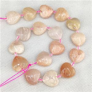 Natural Pink Aventurine Heart Beads, approx 20mm