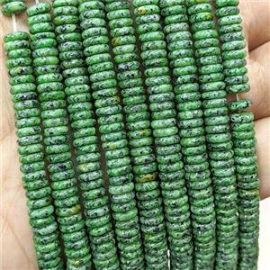 Marble Heishi Beads Sesame Green Dye, approx 6mm
