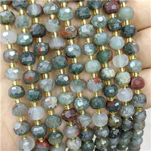 African Bloodstone Beads Faceted Rondelle, approx 6-8mm