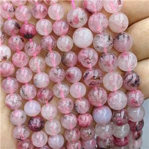 Natural American Sakura Quartz Beads Pink Grade A Smooth Round, approx 8mm dia
