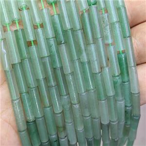 Natural Green Aventurine Tube Beads, approx 4x13mm