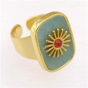 green Amazonite Rings, approx 16-22mm