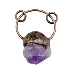 purple amethyst pendant, antique red, approx 20-45mm