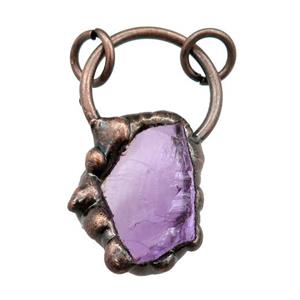 Amethyst pendant, antique red, approx 20-40mm