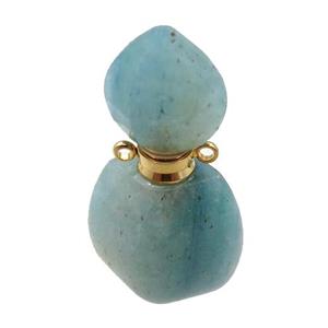 green Quartz perfume bottle pendant, approx 21-40mm