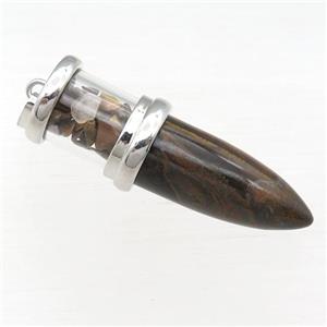 Tiger eye stone bullet pendant, approx 13-48mm