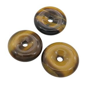 Tiger Eye Stone dount pendant, approx 28mm dia
