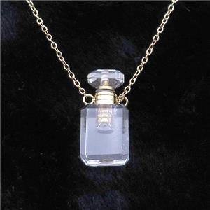 Clear Quartz perfume bottle Necklace, approx 10-20mm