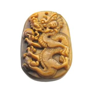 Natural Tiger Eye Stone Pendant Loong, approx 28-42mm