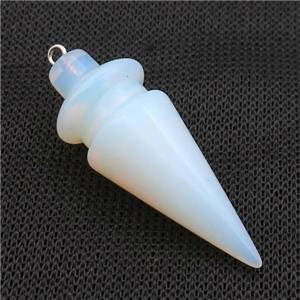 White Opalite Pendulum Pendant, approx 17-45mm