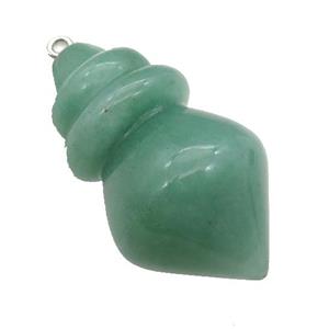 Natural Green Aventurine Pendulum Pendant, approx 25-40mm