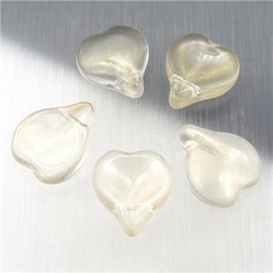 jadeite glass teardrop beads, gold, approx 13-14mm