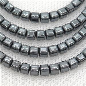 Black Hematite Cube Beads Faceted, approx 4mm