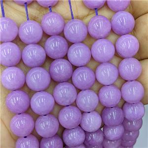 Lavender Spong Jade Beads Smooth Round, approx 8mm dia
