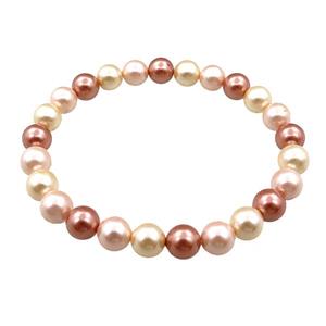 pearlized shell bracelet, approx 8mm dia
