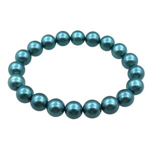 pearlized shell bracelet, peacock red, approx 10mm dia