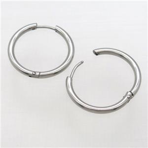 raw stainless steel Hoop Earrings, approx 2.5mm, 25mm dia