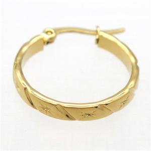 stainless steel Hoop Earrings, gold plated, approx 22mm dia