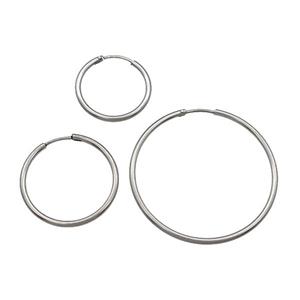 raw Stainless Steel Hoop Earring, approx 16mm dia