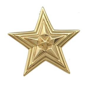 Stainless Steel star pendant gold plated, approx 45mm
