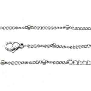 Raw Stainless Steel Necklace Chain, approx 1.8mm, 2.8mm, 44-49cm length