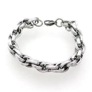 Raw Stainless Steel Bracelet, approx 11mm, 21cm length