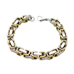 Stainless Steel Bracelet Gold Plated, approx 8mm, 21cm length