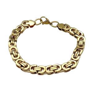 Stainless Steel Bracelet Gold Plated, approx 8mm, 21cm length