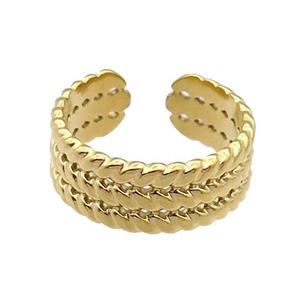 Gold Plated Stainless Steel Ring, approx 8mm, 18mm dia