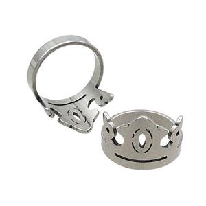 Raw Stainless Steel Rings Crown, approx 15mm, 18mm dia
