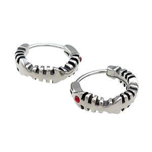 Stainless Steel Hoop Earrings Antique Silver, approx 15-16mm