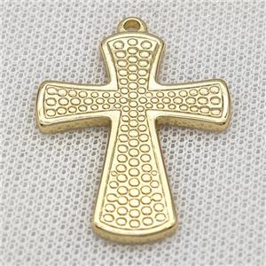 Stainless Steel Cross Pendant Gold Plated, approx 30-40mm