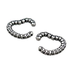 Stainless Steel Clip Earrings Antique Silver, approx 13-15mm