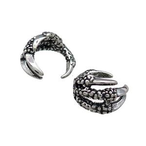 Stainless Steel Clip Earrings Claw Antique Silver, approx 13-15mm