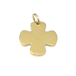 Stainless Steel Cross Pendant Gold Plated, approx 14mm