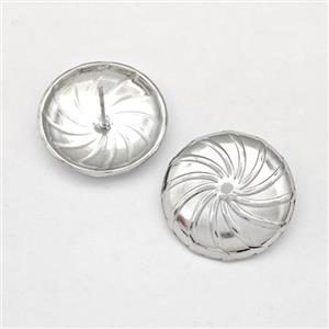 Raw Stainless Steel Stud Earring, approx 20mm