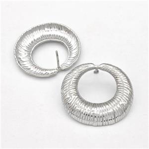 Raw Stainless Steel Stud Earring, approx 22-25mm