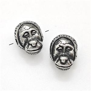 Stainless Steel Human Beads Antique Silver, approx 8-10.5mm