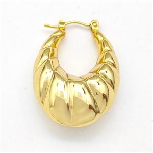 304 Stainless Steel Earring Hollow Gold Plated, approx 25-30mm