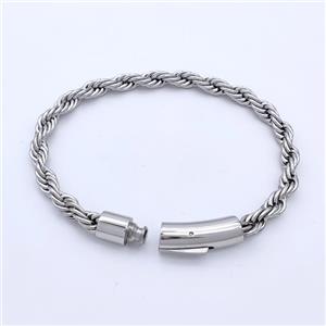 Raw 304 Stainless Steel Bracelet, approx 8-30mm, 5.5mm, 21cm length