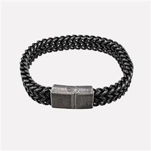 304 Stainless Steel Bracelet Antique Black, approx 14-20mm, 19mm, 10mm, 21cm length