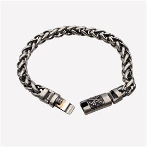 304 Stainless Steel Bracelet Antique Silver, approx 10-45mm, 8mm, 21cm length
