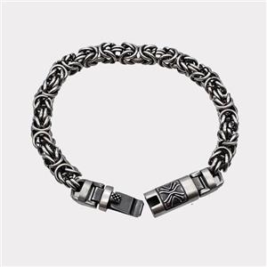304 Stainless Steel Bracelet Antique Silver, approx 10-45mm, 8mm, 21cm length