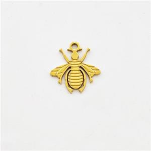 Stainless Steel Honeybee Pendant Gold Plated, approx 8mm