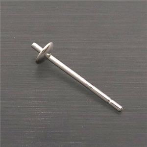 Sterling Silver Stud Earring With Pad, approx 3mm