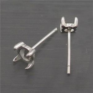 Sterling Silver Stud Earring With Pad, approx 4mm