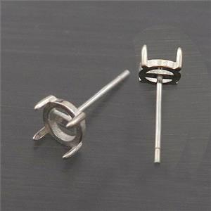 Sterling Silver Stud Earring With Pad, approx 5mm