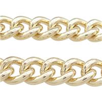 Aluminium Chain Gold Plated, approx 13-16mm